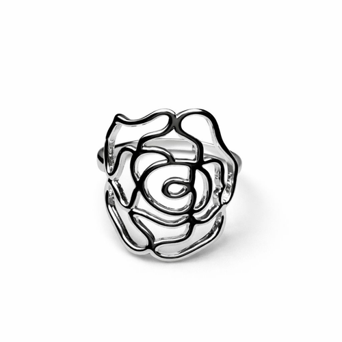 Blooming Rose Statement Ring – S925 Silver & 14K Gold Plated Silver