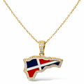 MAP DOMINICAN FLAG COLORS NECKLACE