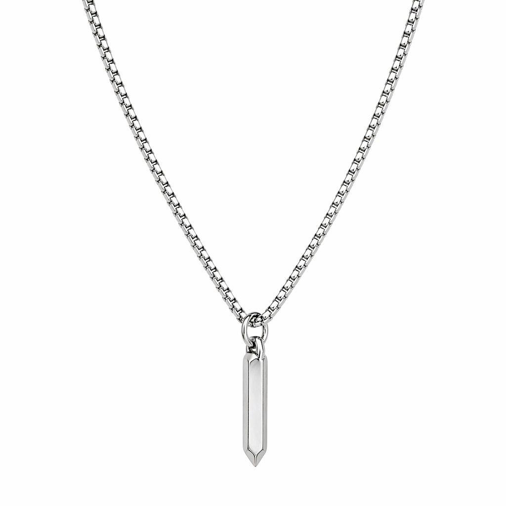 Sleek Edge Necklace – Stainless Steel