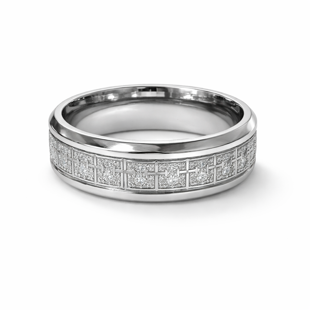 RETRO CROSS STAINLESS STEEL MEN'S RING (UNISEX)