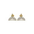 RHINESTONE WHALE TAIL EARRINGS (GOLD)