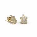 SMALL RHINESTONE EARRINGS (GOLD)