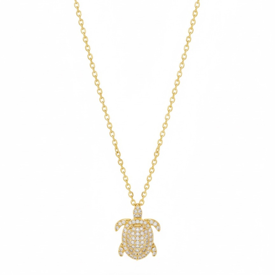 MINI RHINESTONE TURTLE NECKLACE