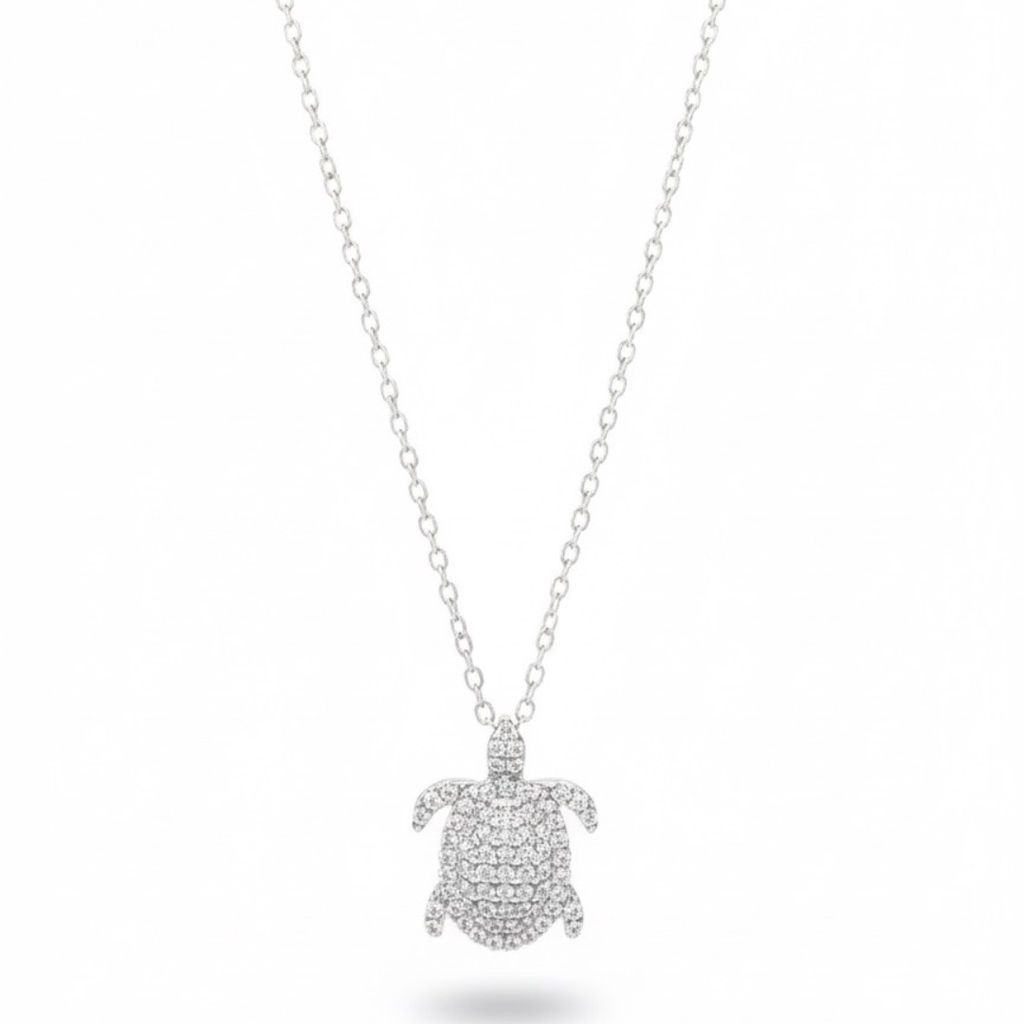 MINI RHINESTONE TURTLE NECKLACE