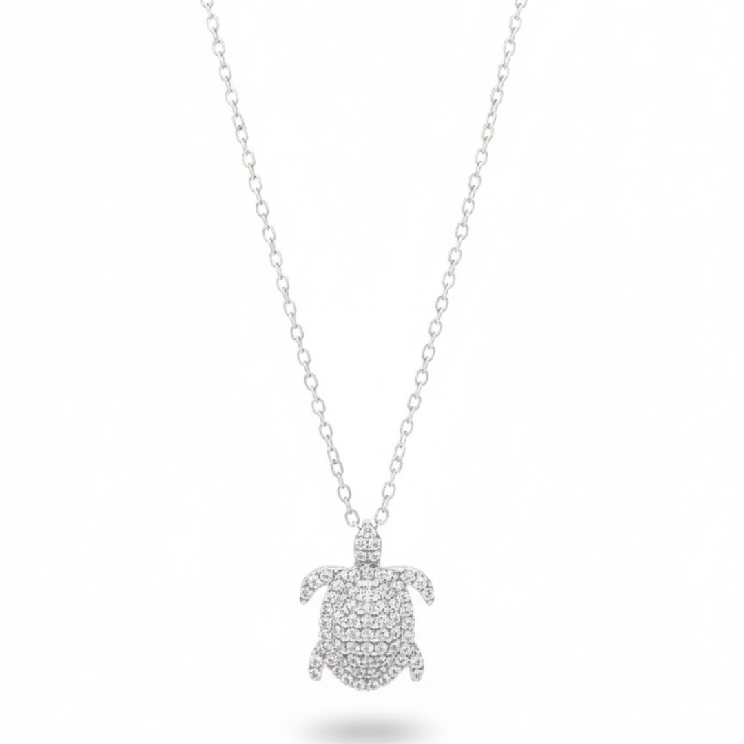MINI RHINESTONE TURTLE NECKLACE