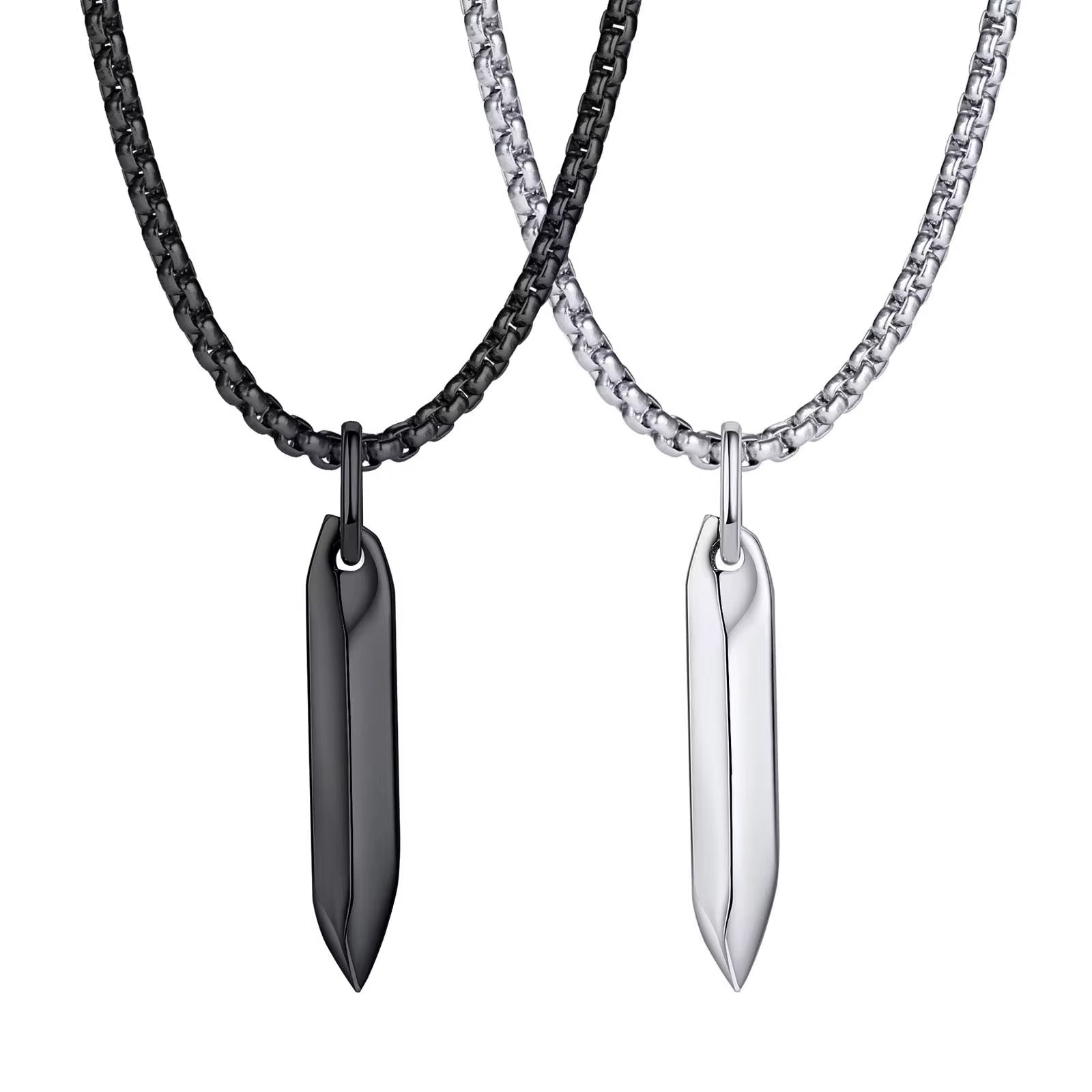 Sleek Edge Necklace – Stainless Steel