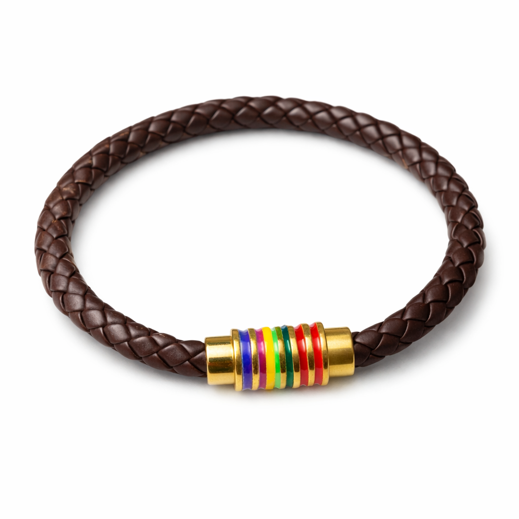 MEN'S RAINBOW LEATHER BRACELET