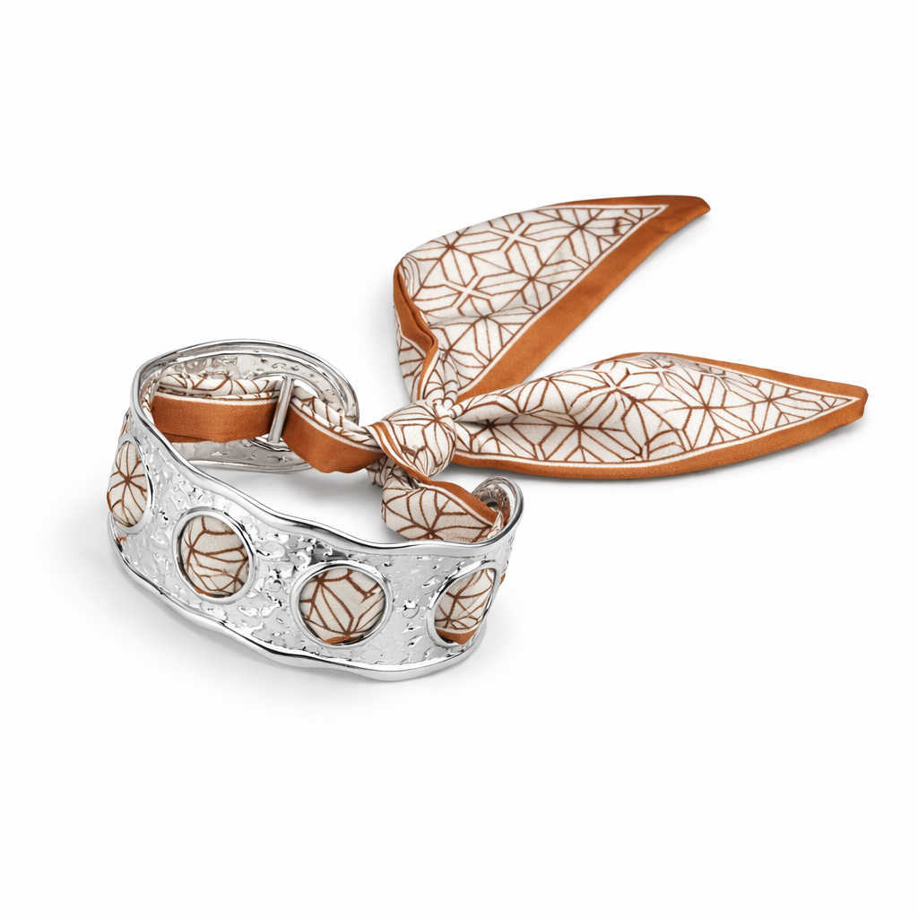 Retro Scarf Cuff Bracelet – PVD Gold Plated Stainless Steel