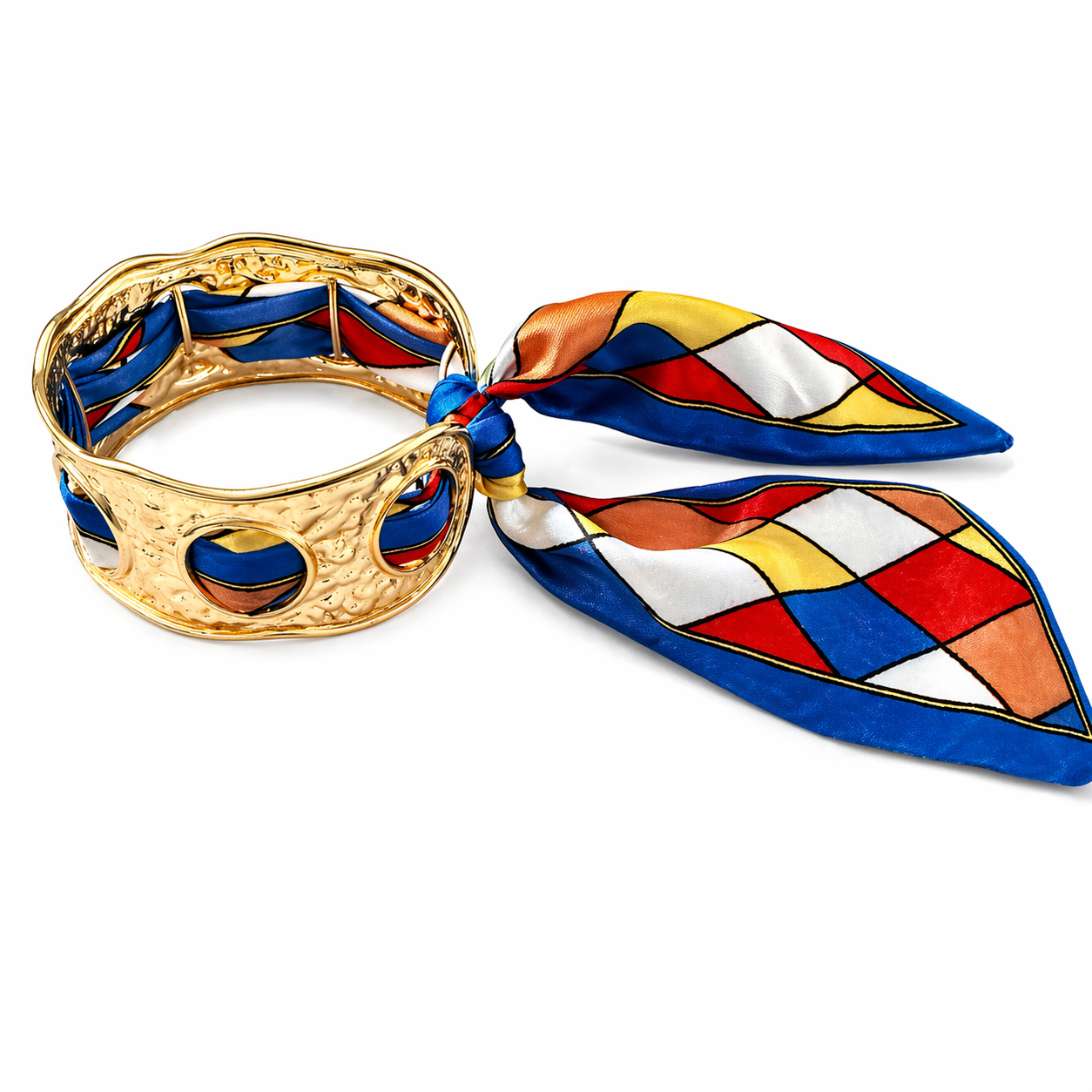 Retro Scarf Cuff Bracelet – PVD Gold Plated Stainless Steel