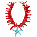 Coastal Coral Starfish Statement Necklace