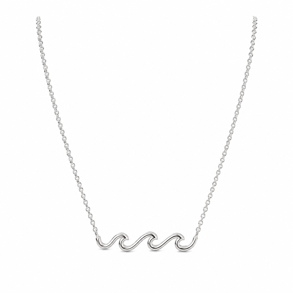 Ocean Wave Minimalist Necklace – 14K Gold Plated S925 Silver