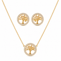 Tree of Life Rhinestone Jewelry Set – 14K Gold Plated S925 Silver