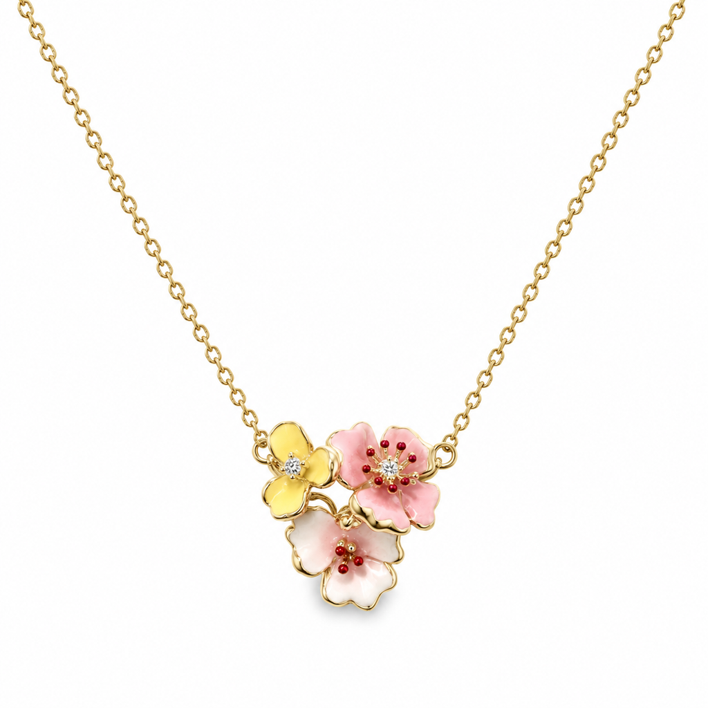 Blossom Garden Floral Necklace – S925 Sterling Silver