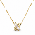 Luna Crossed Pearl Necklace – 14K Gold Plated S925 Silver