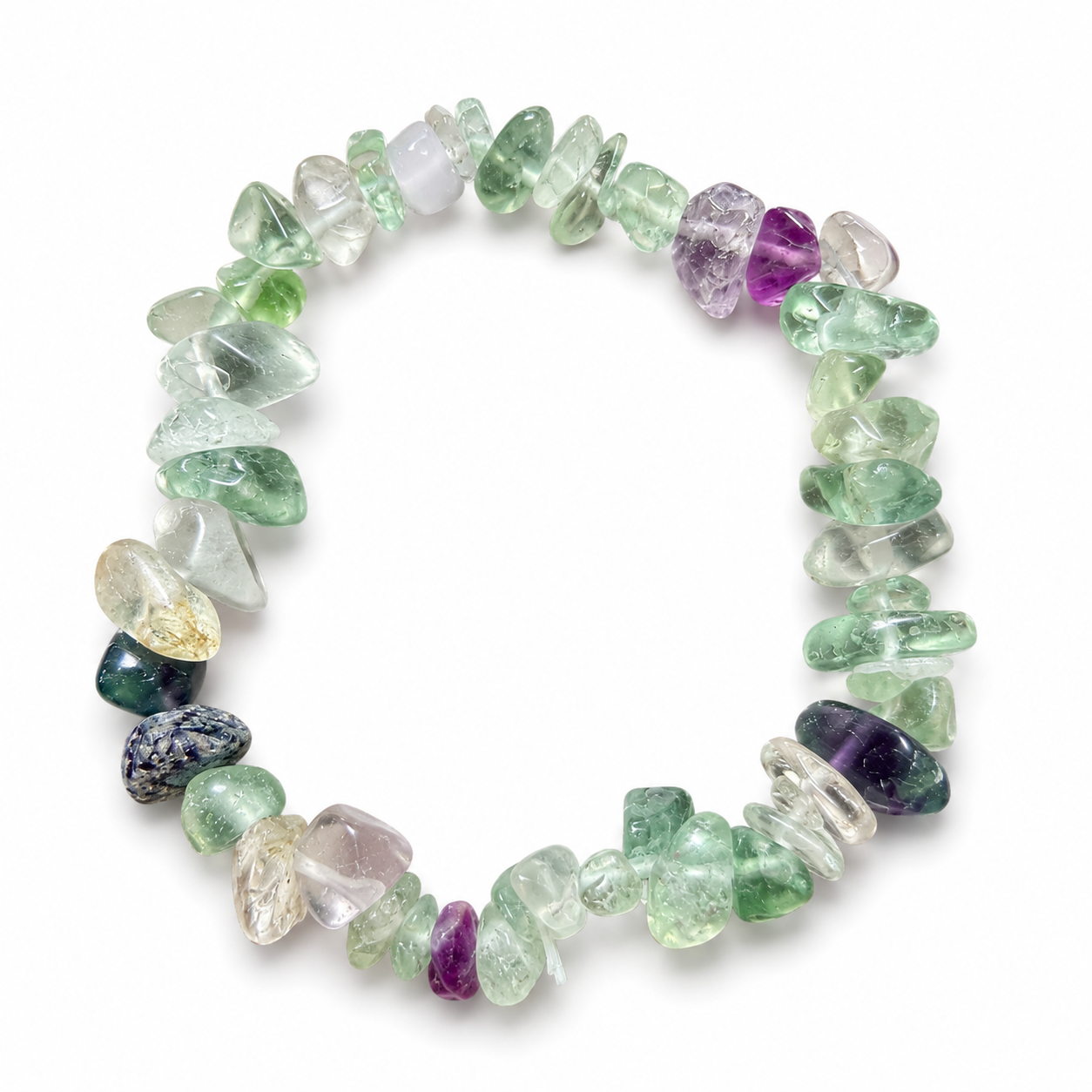 Natural Gemstone Chip Bracelet Collection