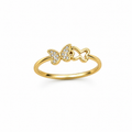 Twin Butterfly Minimalist Ring – 14K Gold Plated S925 Silver