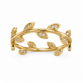 Crystal Vine Wrap Ring – 14K Gold Plated S925 Silver