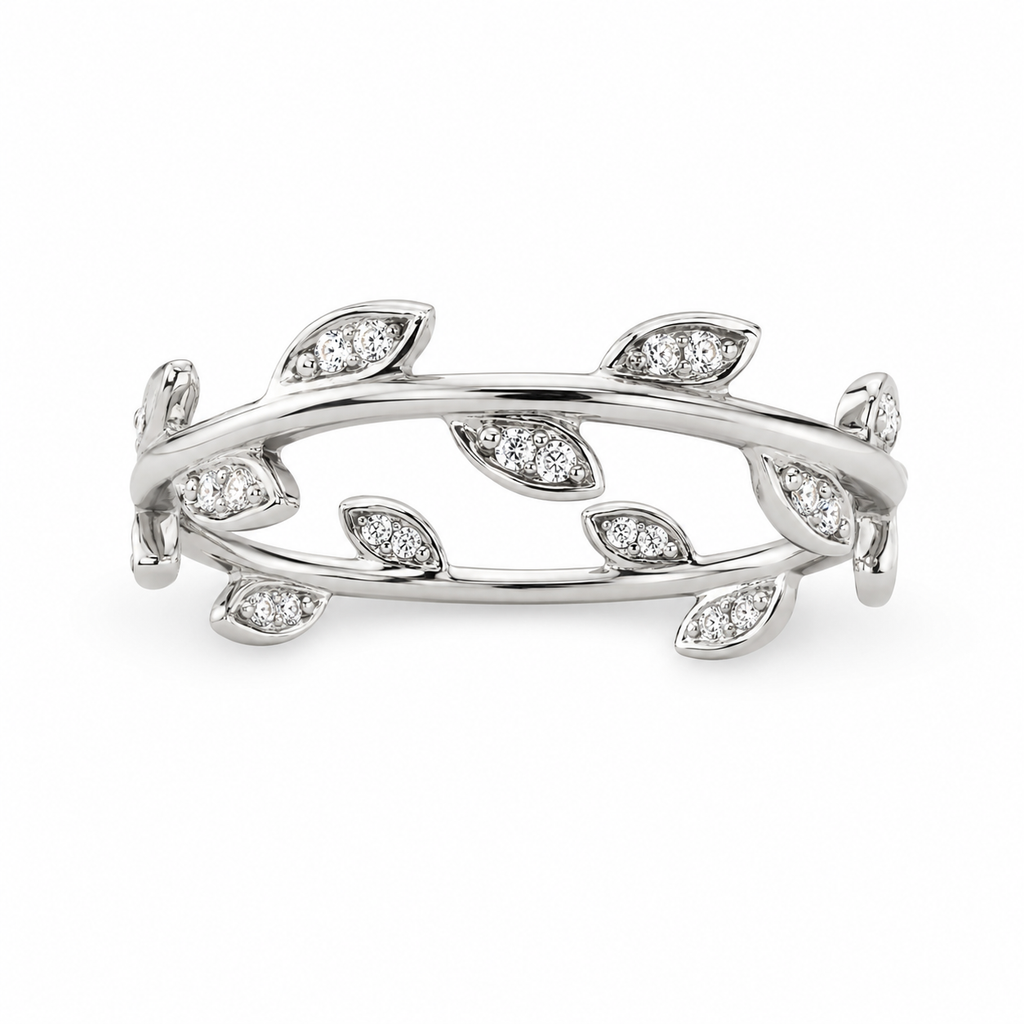 Crystal Vine Wrap Ring – 14K Gold Plated S925 Silver