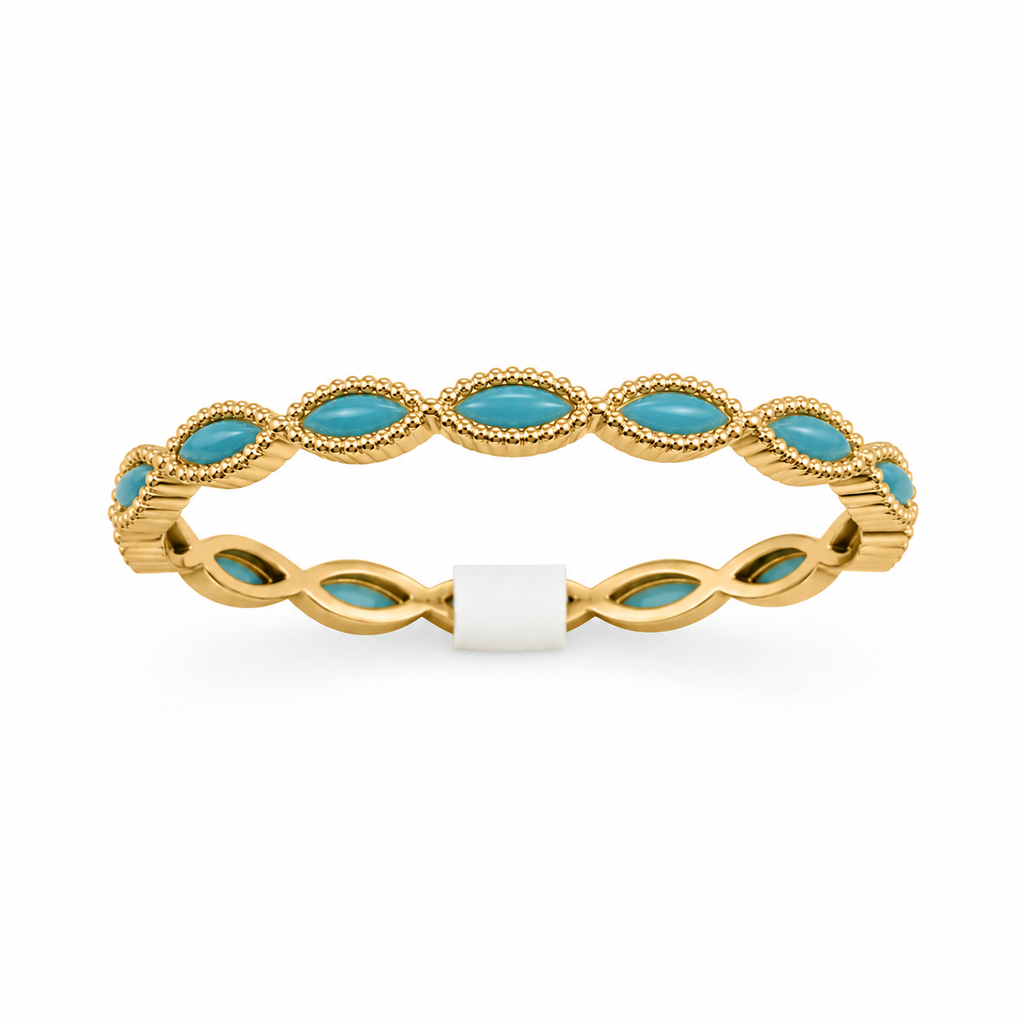 Marquis Eternity Ring – 14K Gold Plated S925 Silver