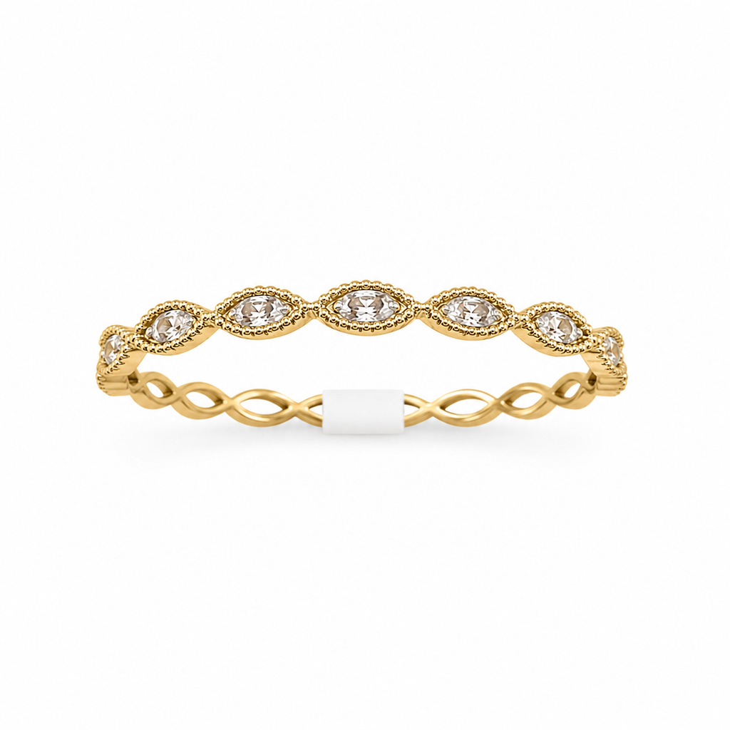 Marquis Eternity Ring – 14K Gold Plated S925 Silver