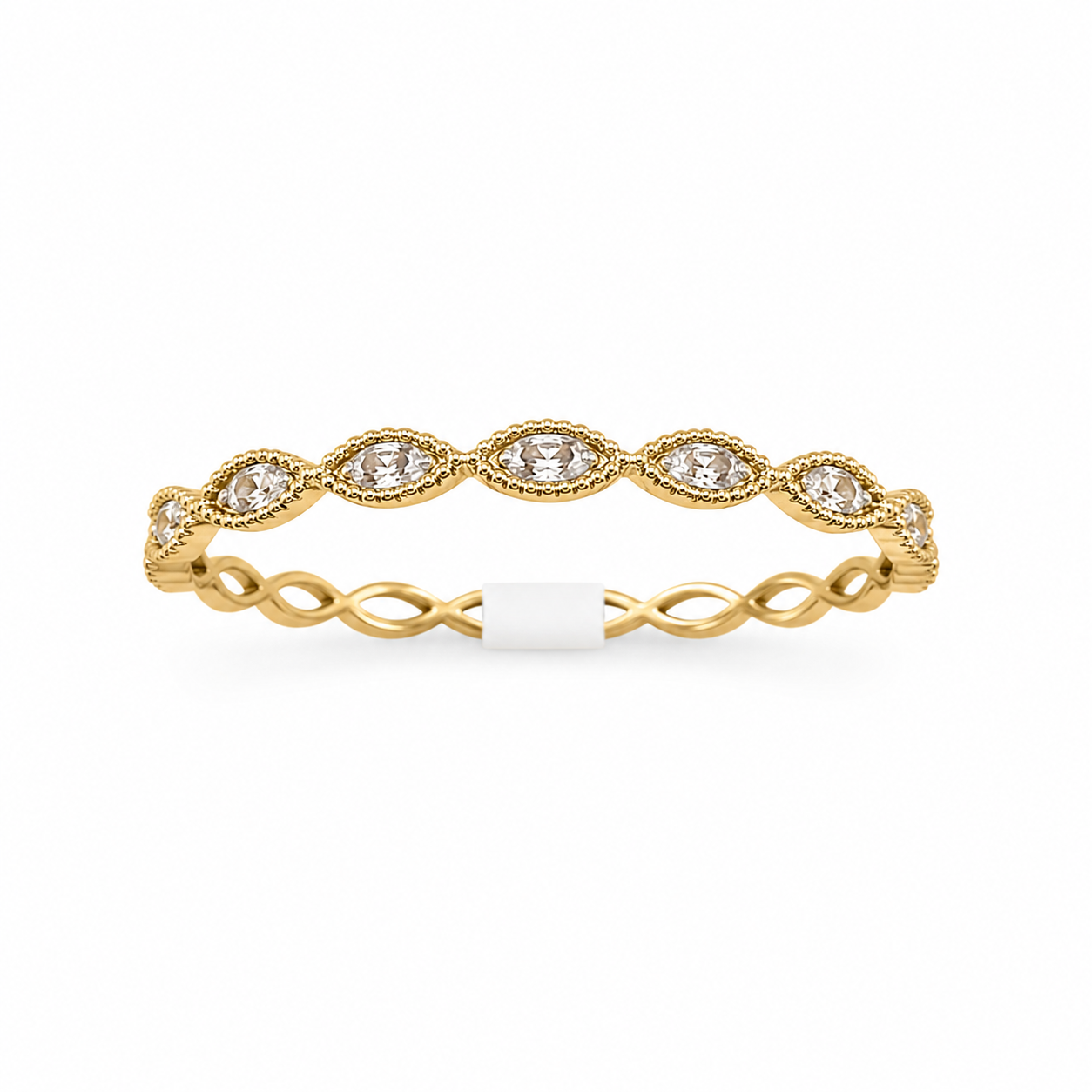 Marquis Eternity Ring – 14K Gold Plated S925 Silver