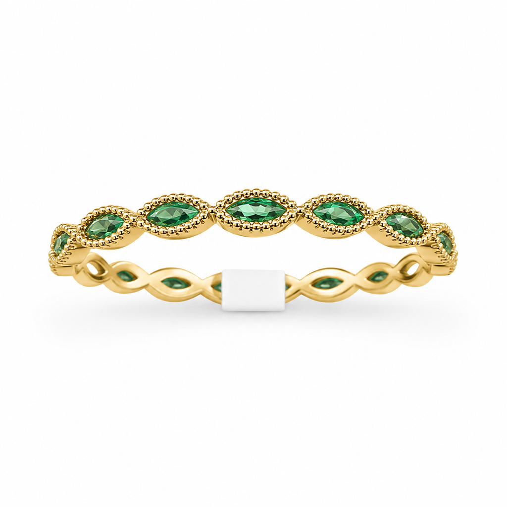 Marquis Eternity Ring – 14K Gold Plated S925 Silver