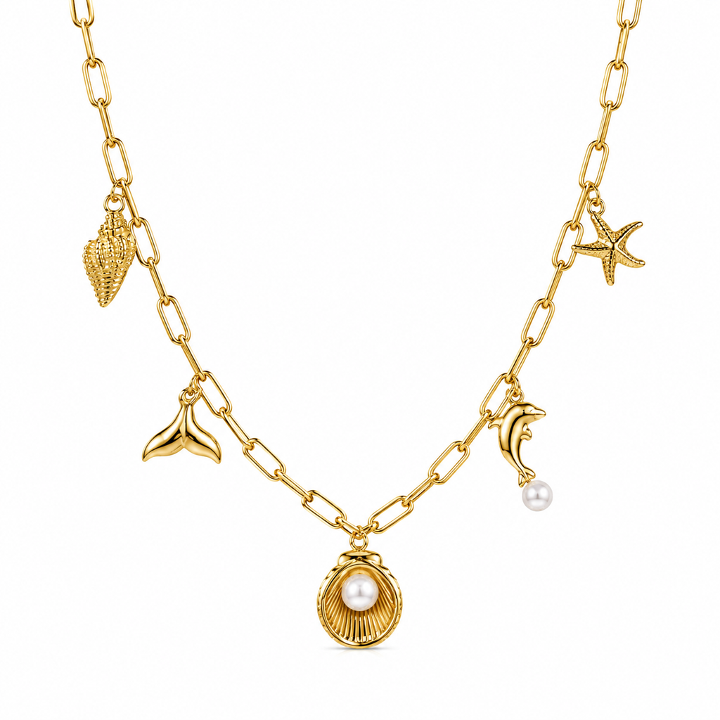 Ocean Breeze Charm Necklace – Stainless Steel