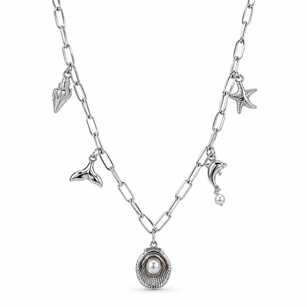 Ocean Breeze Charm Necklace – Stainless Steel