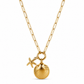 Coastal Shell Charm Long Necklace – Stainless Steel