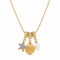 Ocean Pearl Charm Necklace – Stainless Steel