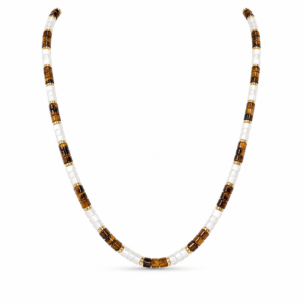 Golden Shell Pearl Beaded Necklace