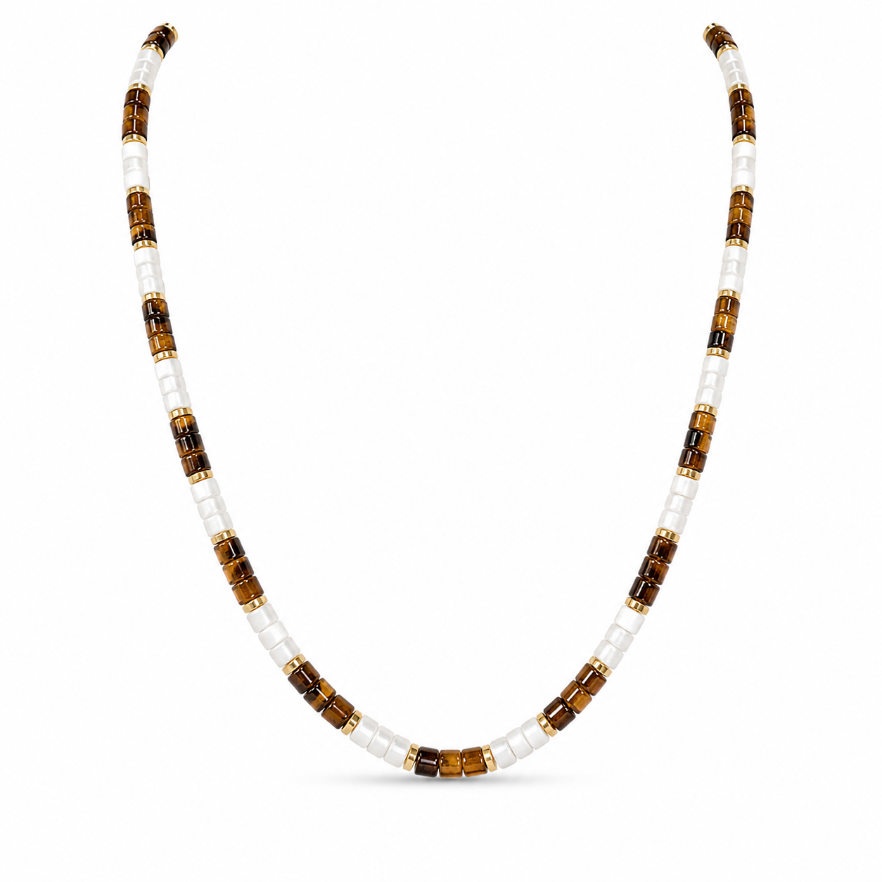 Golden Shell Pearl Beaded Necklace
