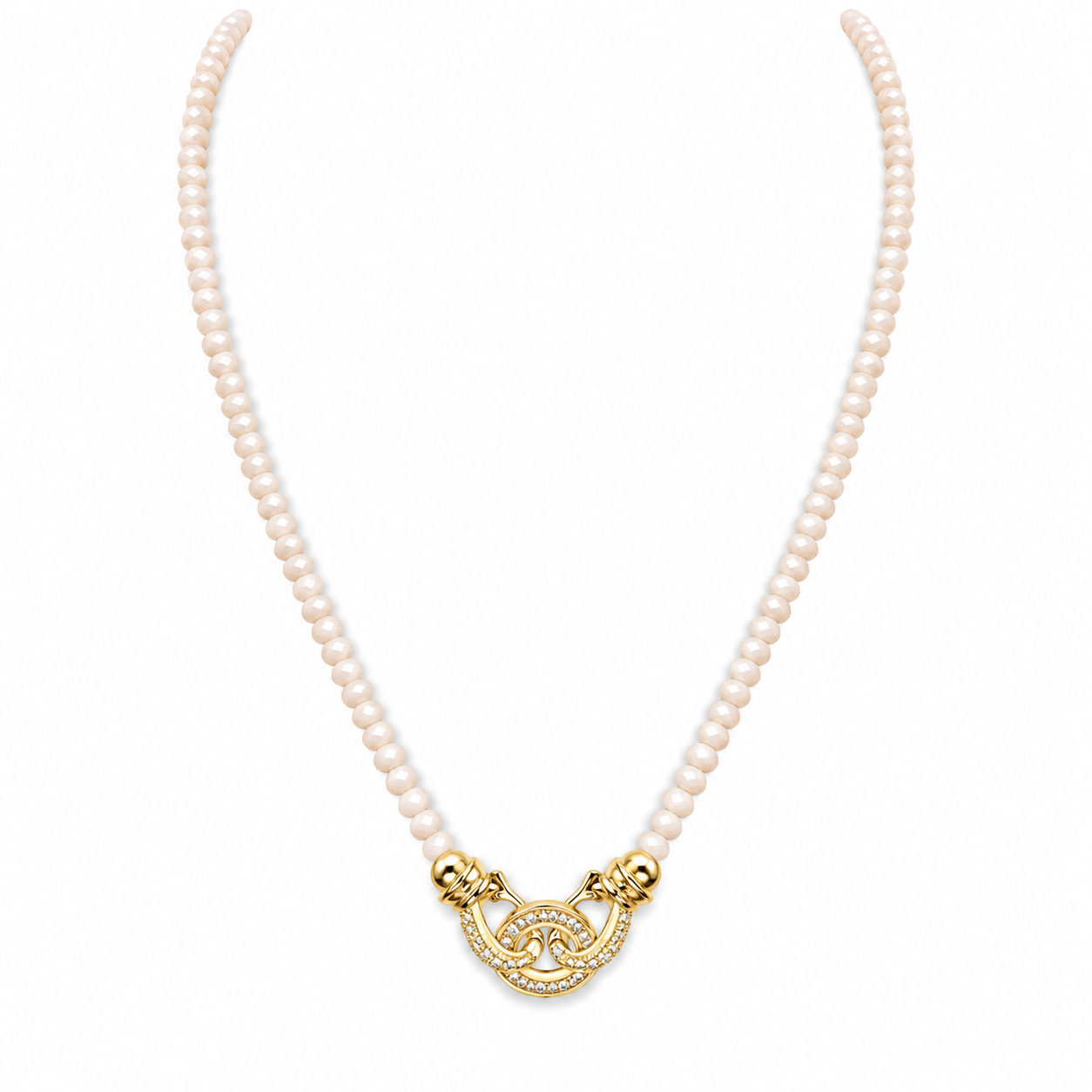 Golden Shell Pearl Beaded Necklace