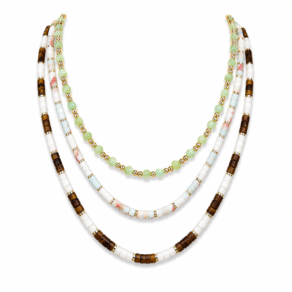 Golden Shell Pearl Beaded Necklace