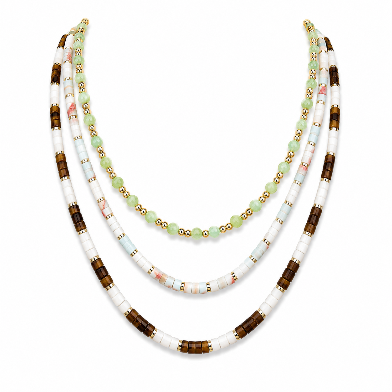 Golden Shell Pearl Beaded Necklace