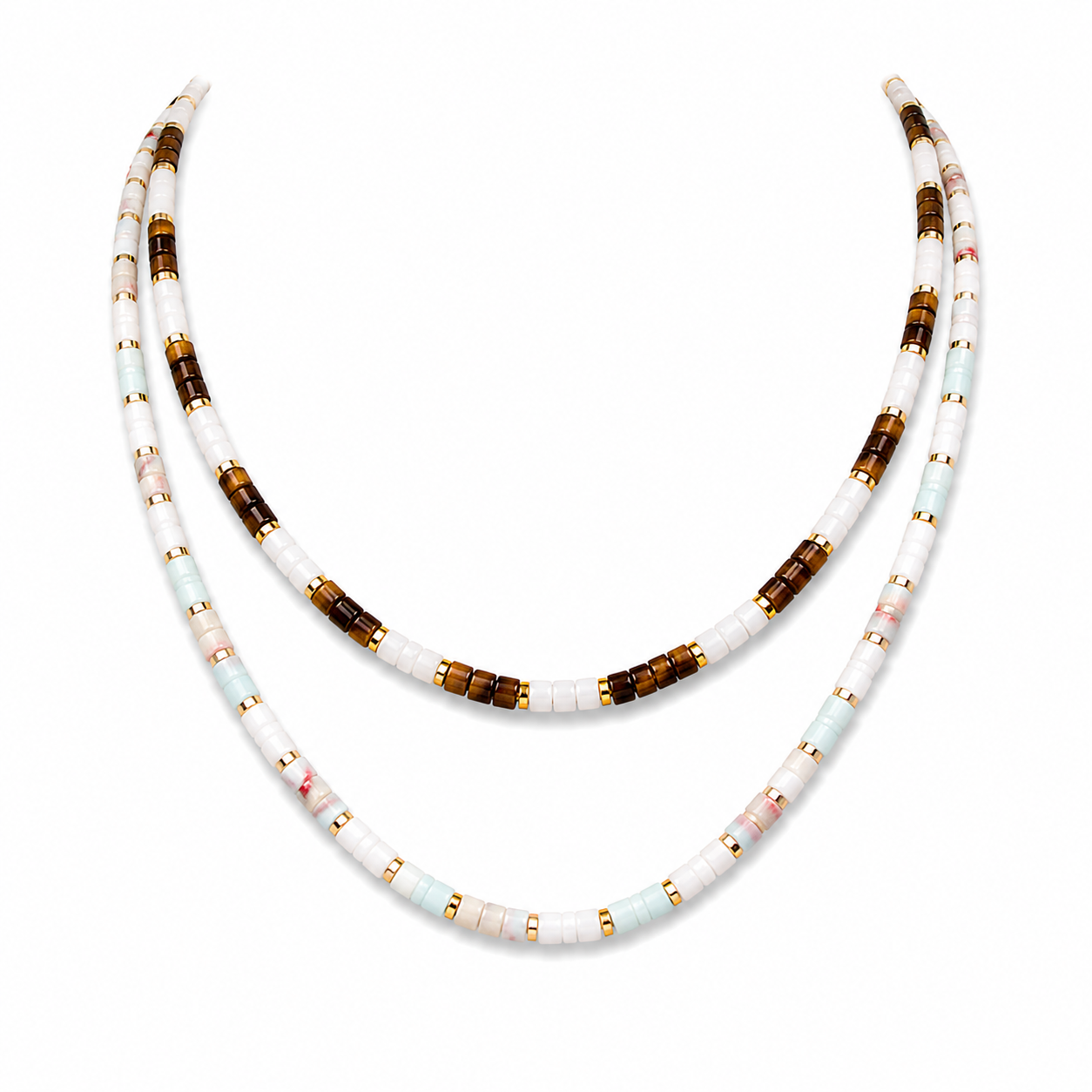 Golden Shell Pearl Beaded Necklace