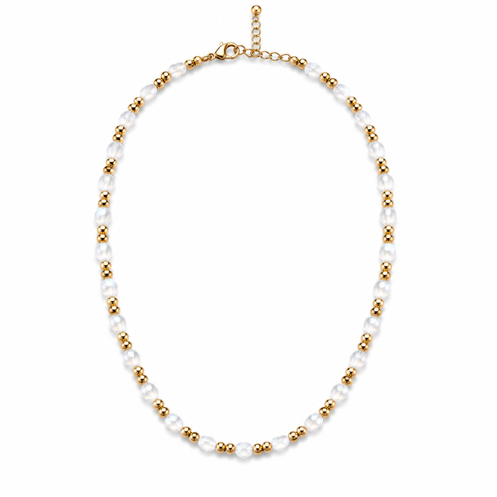 Golden Shell Pearl Beaded Necklace