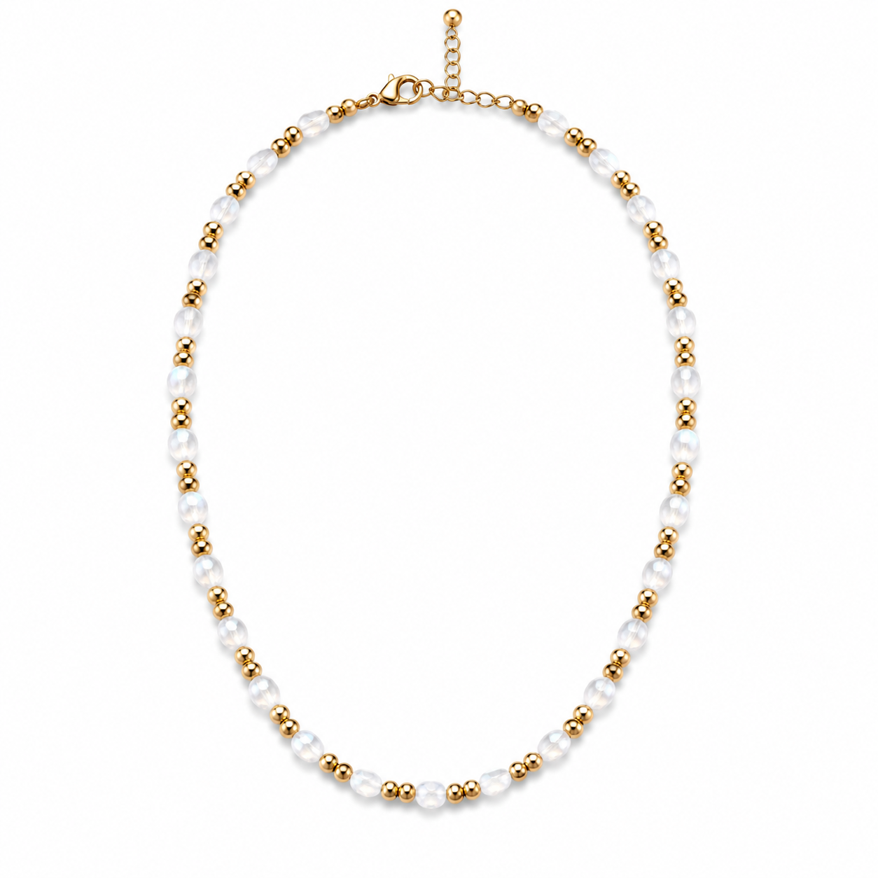 Golden Shell Pearl Beaded Necklace