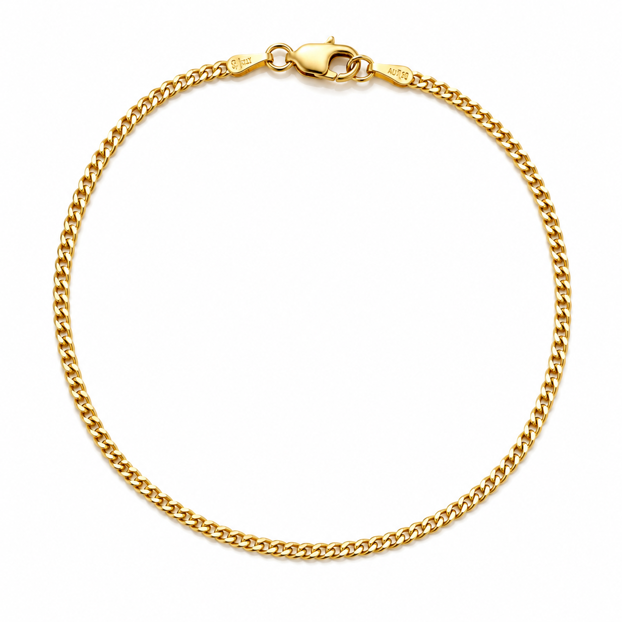 Classic Cuban Link Anklet – 14K Gold Plated S925 Silver