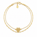 Layered Heart Charm Anklet – 14K Gold Plated S925 Silver