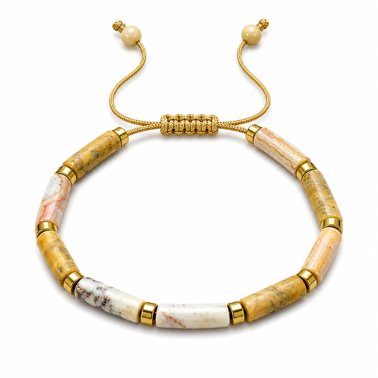 Natural Stone Adjustable Beaded Bracelet