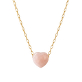 Natural Stone Heart Necklace – Brass