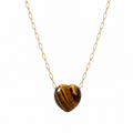 Natural Stone Heart Necklace – Brass