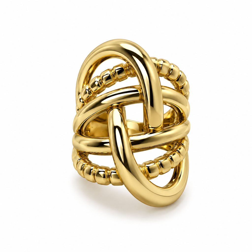 Abstract Intertwined Ring – Brass