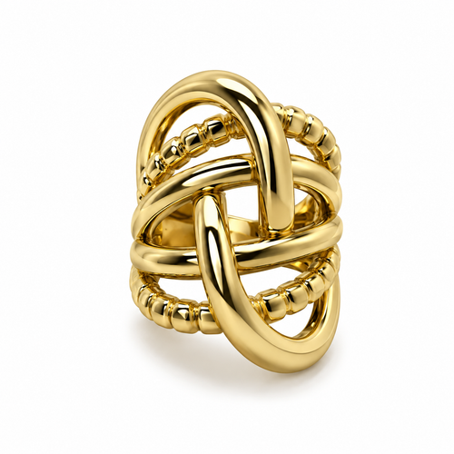 Abstract Intertwined Ring – Brass