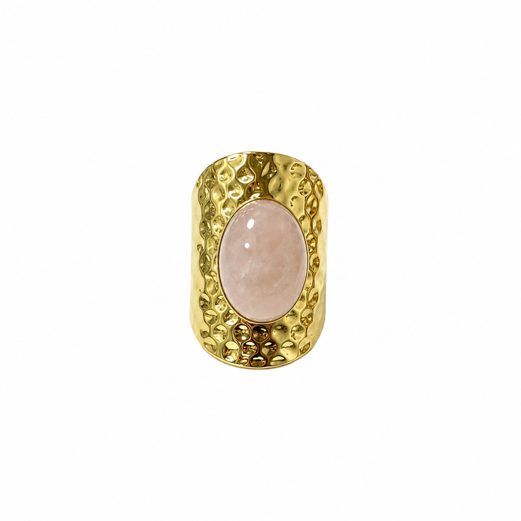 Natural Stone Statement Ring – Adjustable