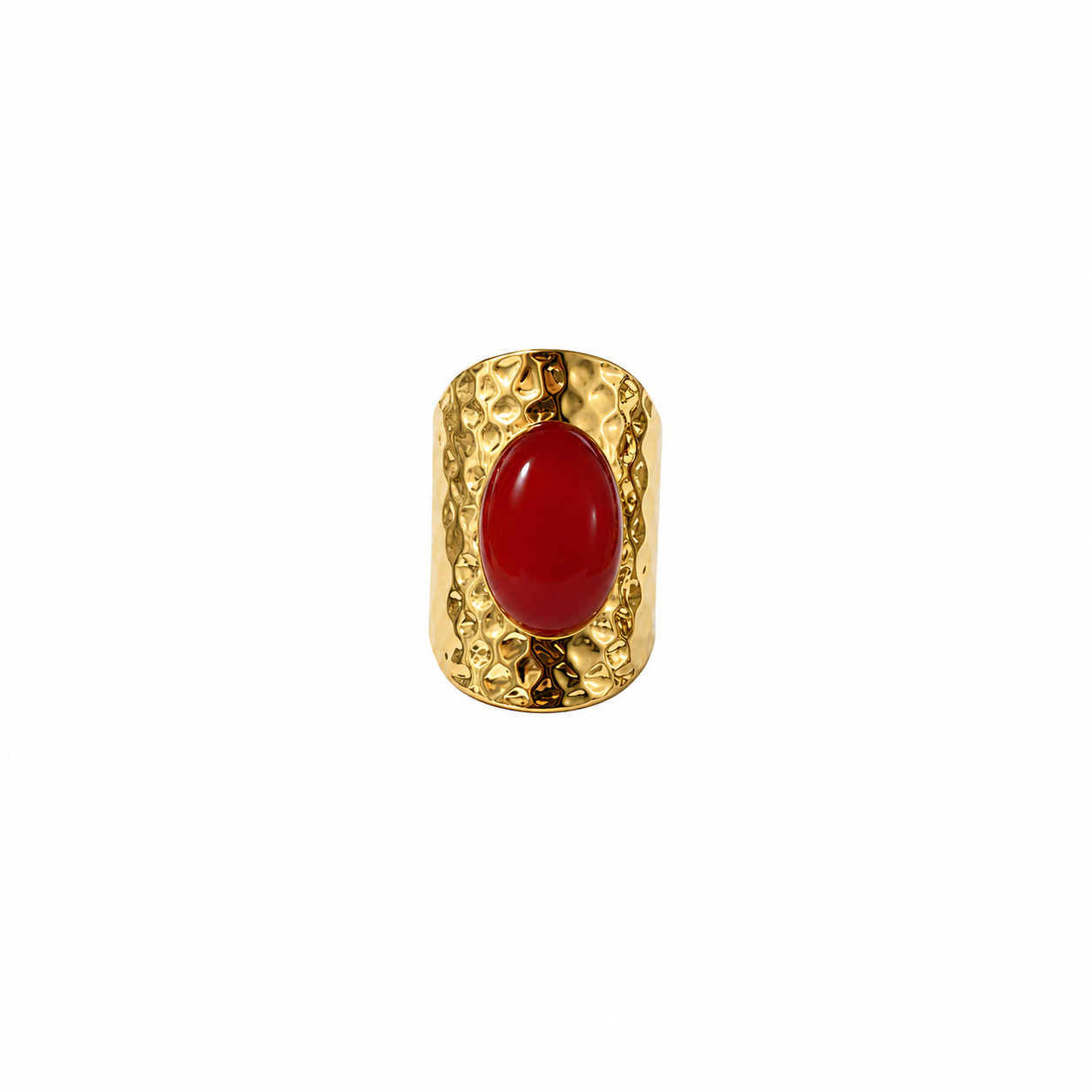 Natural Stone Statement Ring – Adjustable