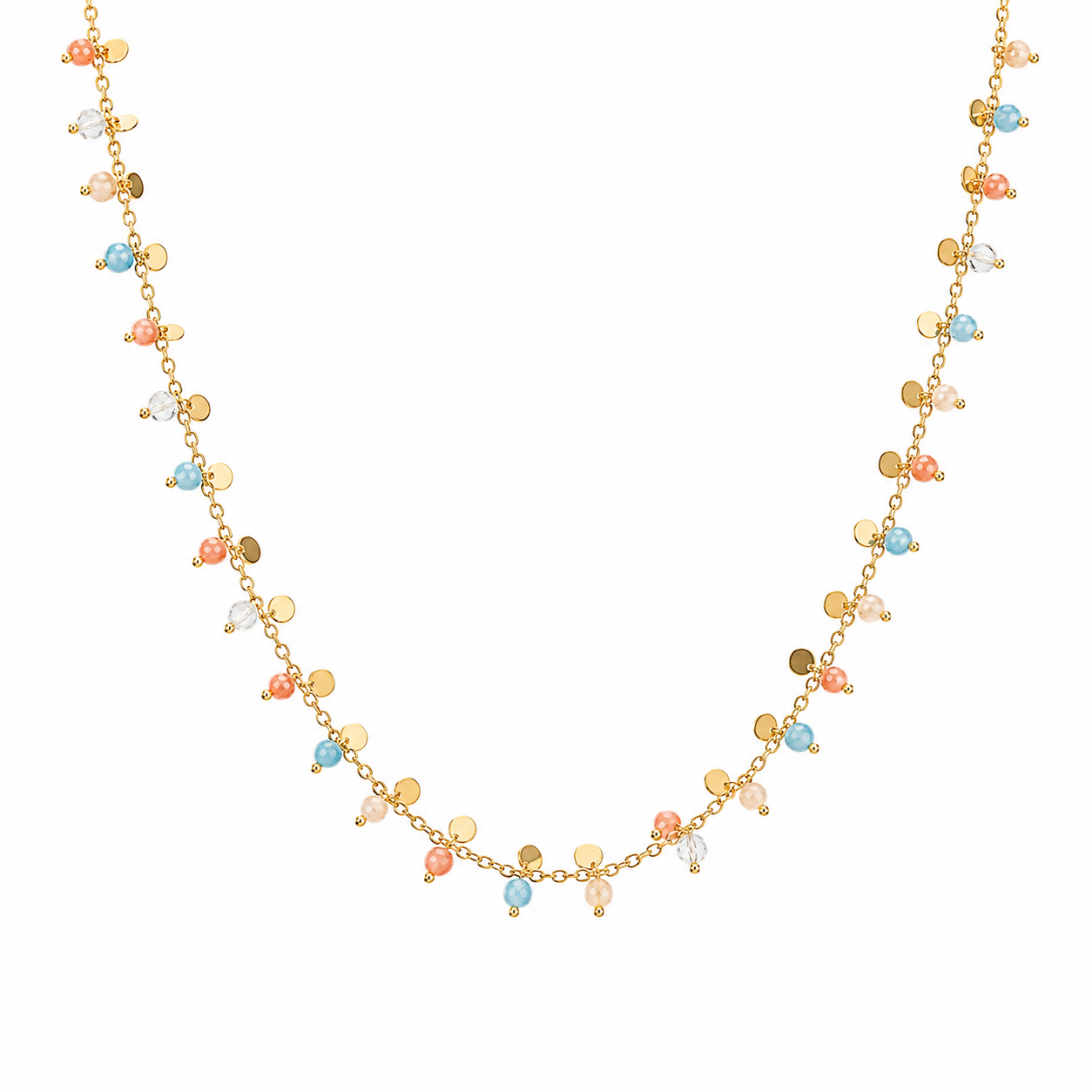Multicolor Charm Necklace – Brass