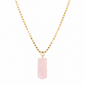 Blush Crystal Bar Quartz Necklace