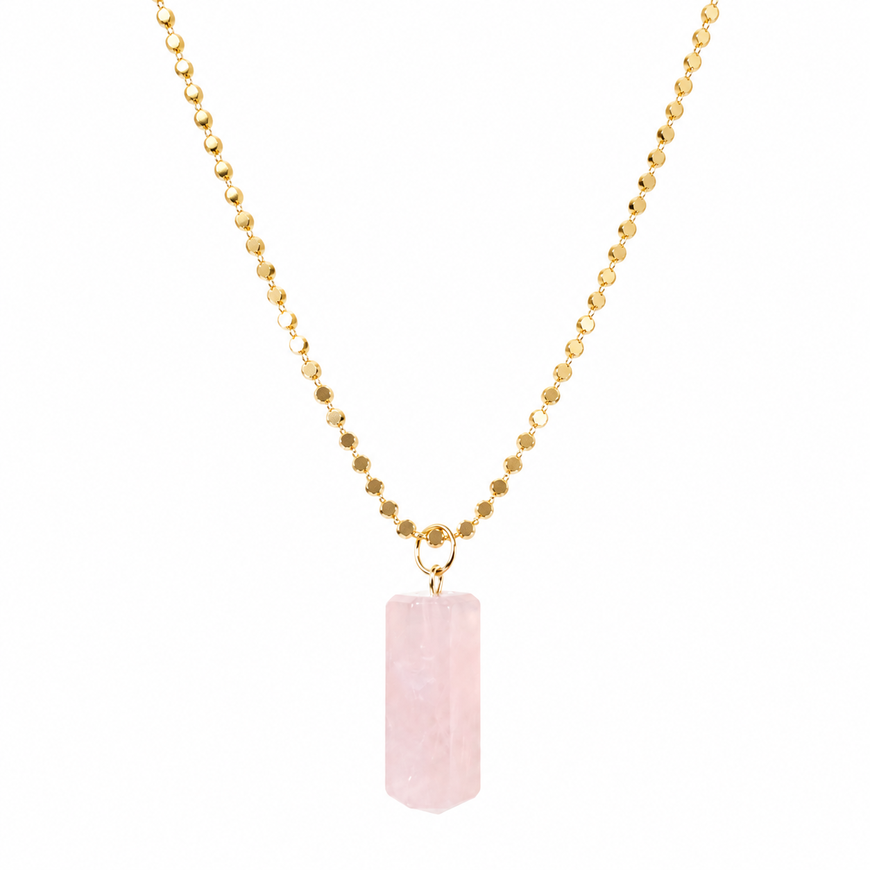 Blush Crystal Bar Quartz Necklace